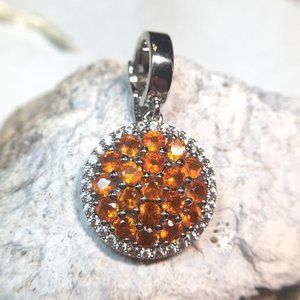 RARE Orange Kyanite .925 Enhancer Pendant Natural Untreated Gemstones